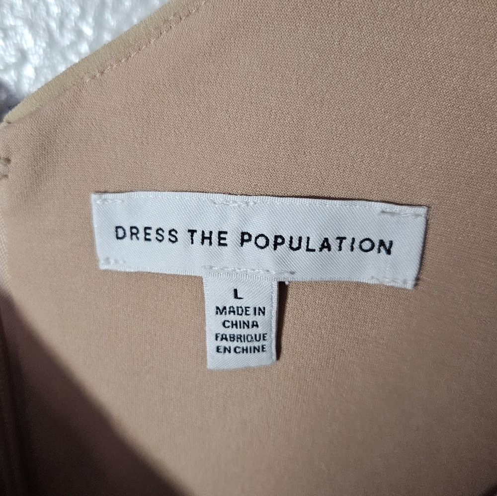 Dress The Population Blair Dress Navy Nude Size L - Picture 11 of 14